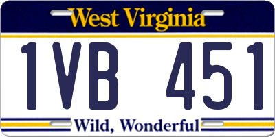 WV license plate 1VB451