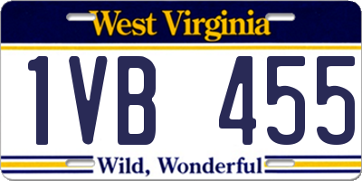 WV license plate 1VB455