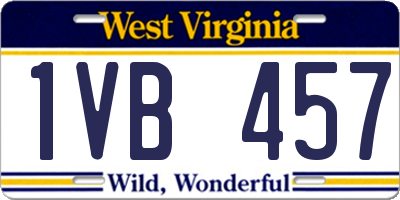 WV license plate 1VB457