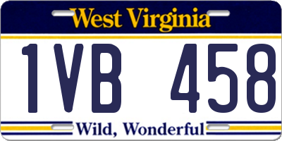 WV license plate 1VB458