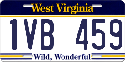WV license plate 1VB459