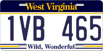WV license plate 1VB465
