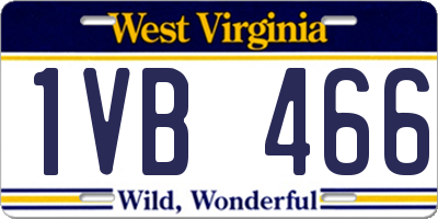 WV license plate 1VB466