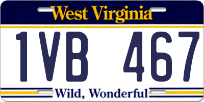 WV license plate 1VB467