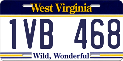 WV license plate 1VB468