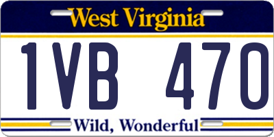 WV license plate 1VB470