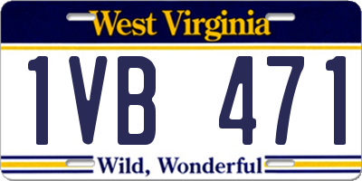 WV license plate 1VB471