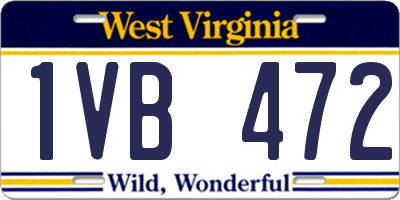 WV license plate 1VB472
