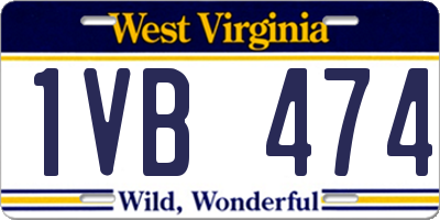 WV license plate 1VB474