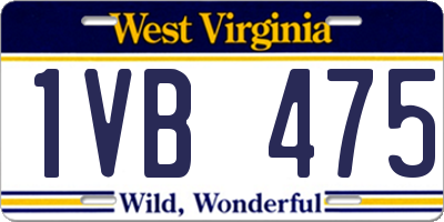 WV license plate 1VB475