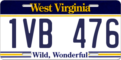 WV license plate 1VB476