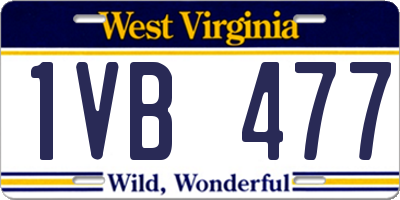 WV license plate 1VB477