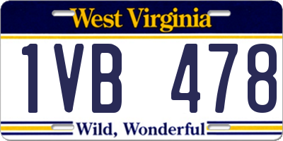 WV license plate 1VB478