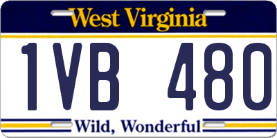 WV license plate 1VB480
