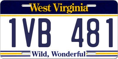 WV license plate 1VB481