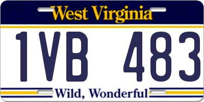 WV license plate 1VB483