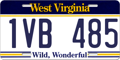 WV license plate 1VB485