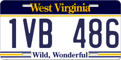 WV license plate 1VB486