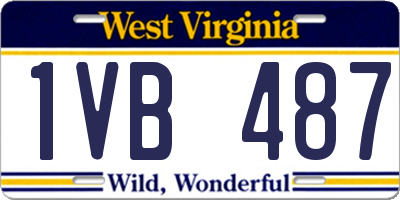 WV license plate 1VB487