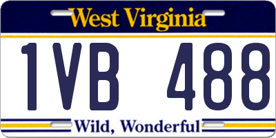 WV license plate 1VB488