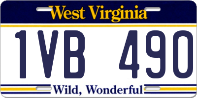 WV license plate 1VB490