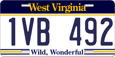 WV license plate 1VB492