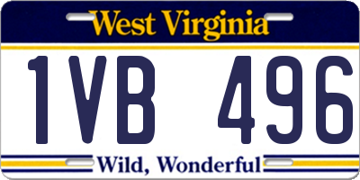 WV license plate 1VB496