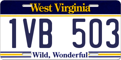 WV license plate 1VB503