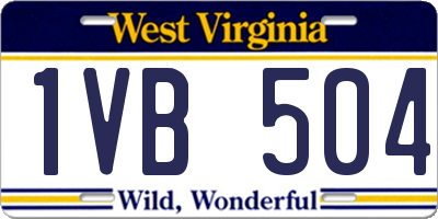 WV license plate 1VB504