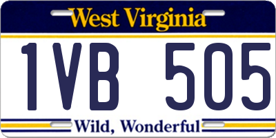 WV license plate 1VB505