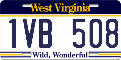 WV license plate 1VB508