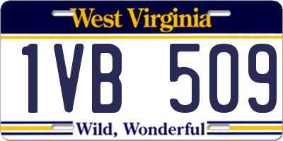 WV license plate 1VB509