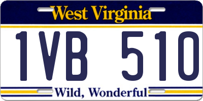 WV license plate 1VB510