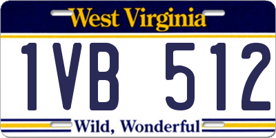 WV license plate 1VB512