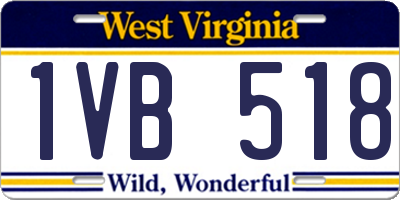 WV license plate 1VB518