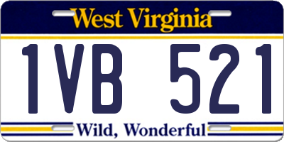 WV license plate 1VB521