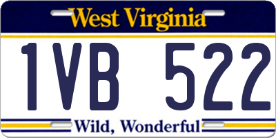 WV license plate 1VB522