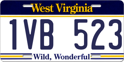 WV license plate 1VB523
