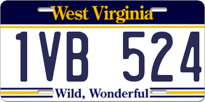 WV license plate 1VB524