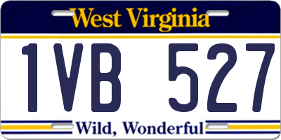 WV license plate 1VB527