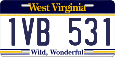 WV license plate 1VB531