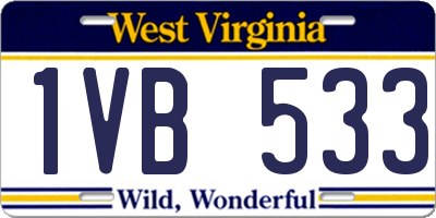 WV license plate 1VB533