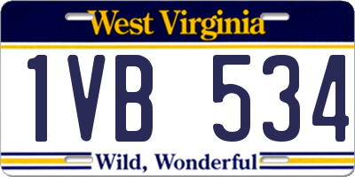 WV license plate 1VB534