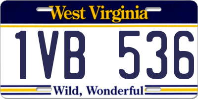 WV license plate 1VB536