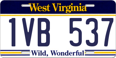 WV license plate 1VB537