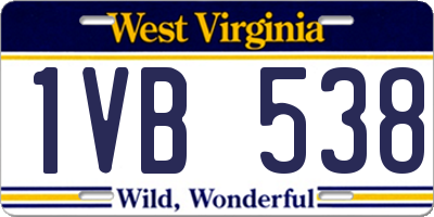 WV license plate 1VB538