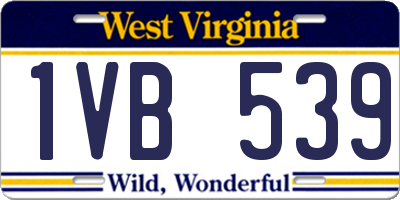 WV license plate 1VB539
