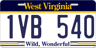 WV license plate 1VB540