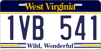 WV license plate 1VB541