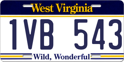 WV license plate 1VB543
